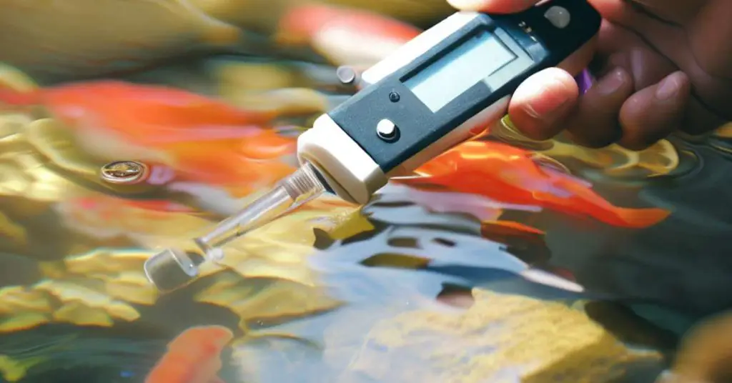 device testing ph test of koi water